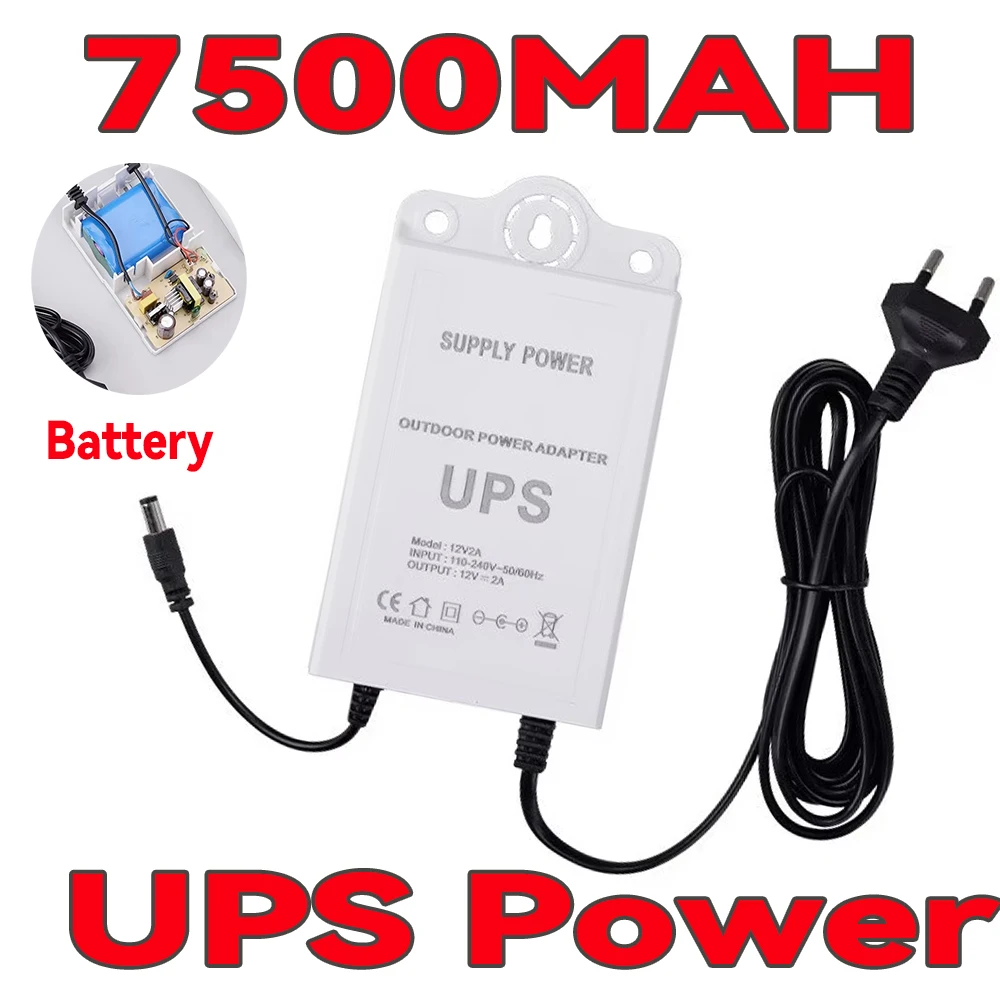 UPS  Power Suppl DC12V2A Adapter Camera Battery Power Waterproof High Temperature Security UPS Monitoring Power Outage Endurance