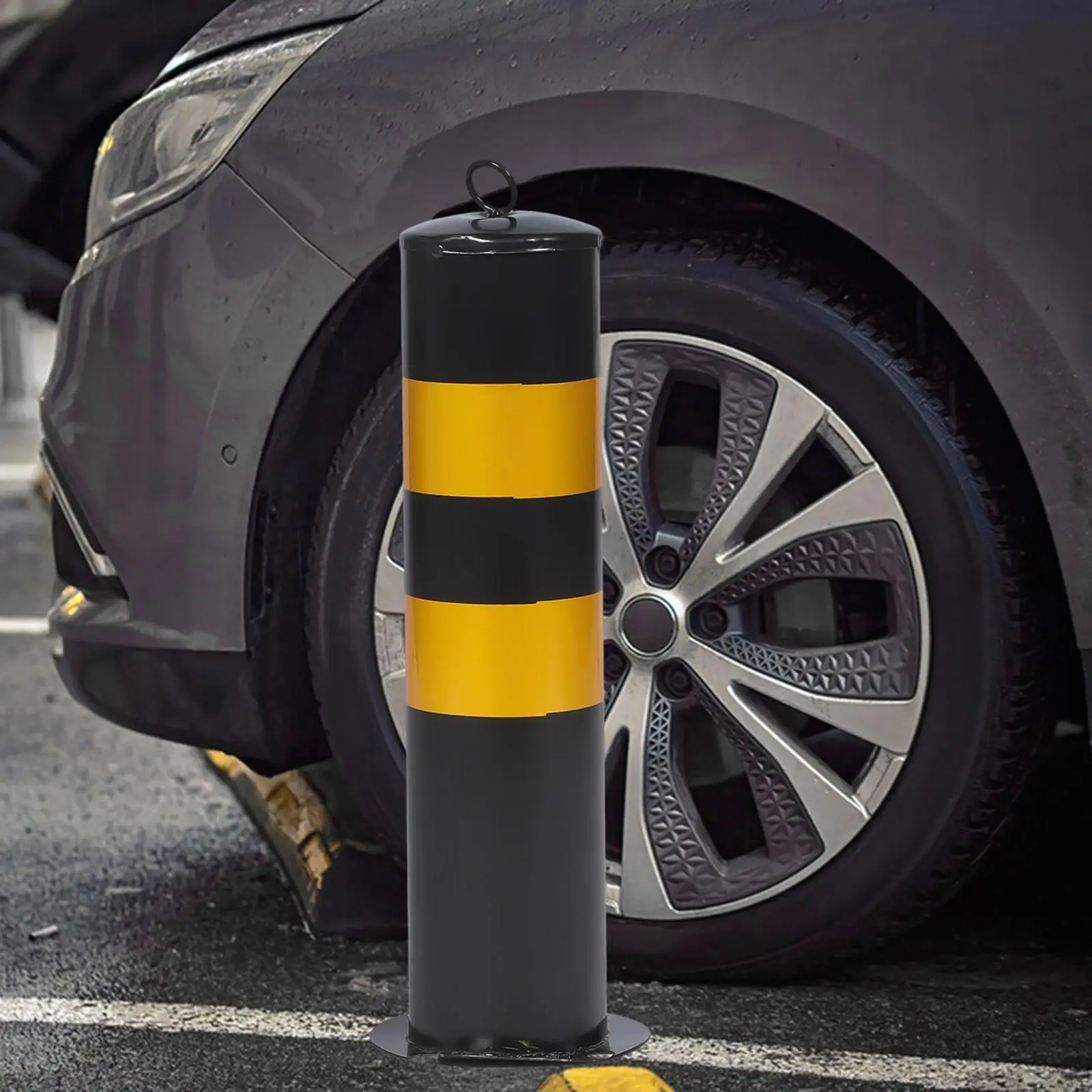 Safe Bollard Post Parking Bollard Metal Professional Accessory 20'' H for Street lanes Parking Supermarkets Sidewalks