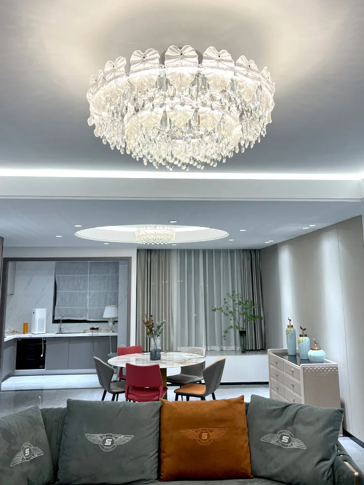 Latest Design Crystal LED Ceiling Light Simple European Creative Living Room Light Luxury Simple Bedroom Nordic Room