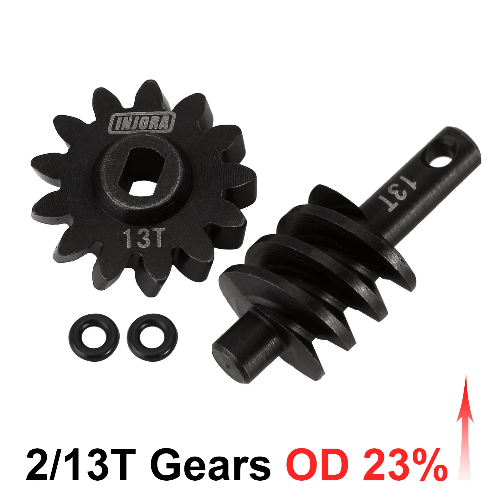 INJORA Overdrive Underdrive Schneckendifferentialachse Stahlgetriebe 12T 13T 14T 16T 18T für 1/24 RC Crawler Car Axial SCX24 Upgrade
