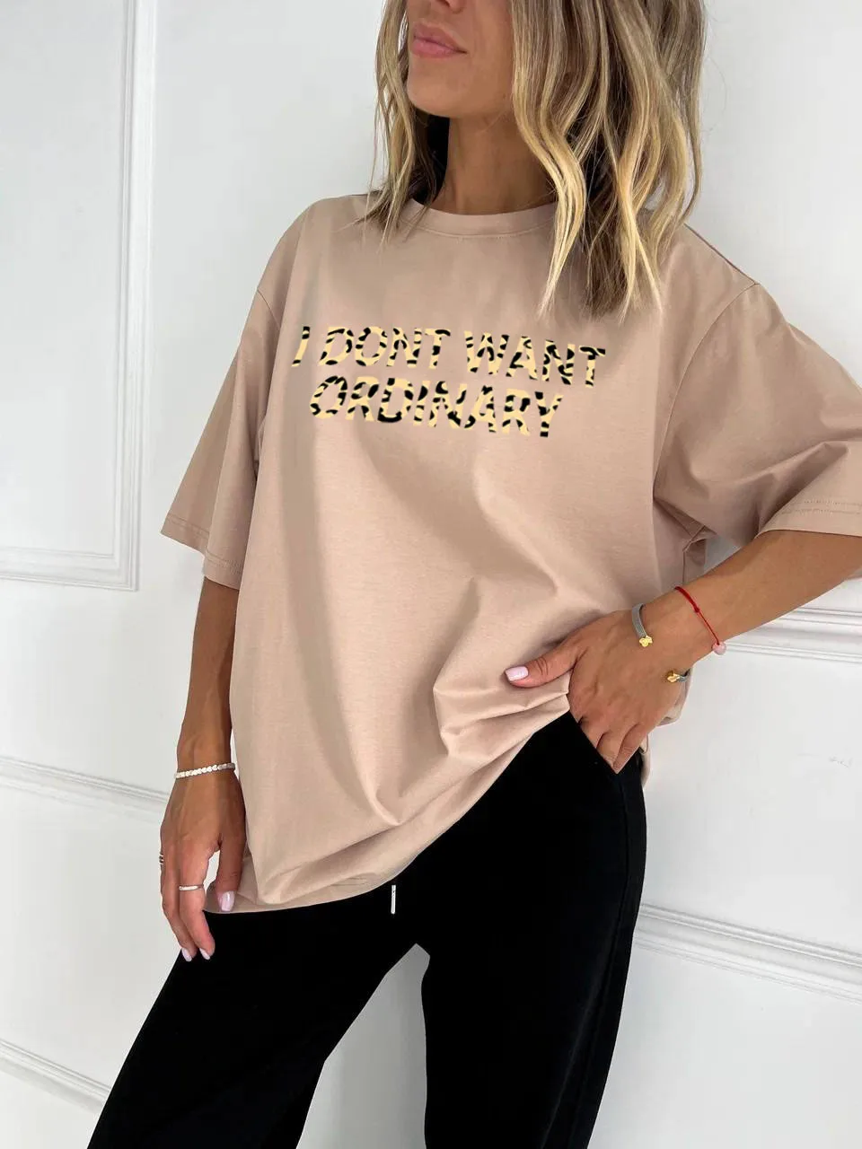 Hirsionsan Leopard Letter Print T Shirt Women Summer Casual Soft O-neck Short Sleeve Tees Female Vintage Loose Cotton Basic Tops