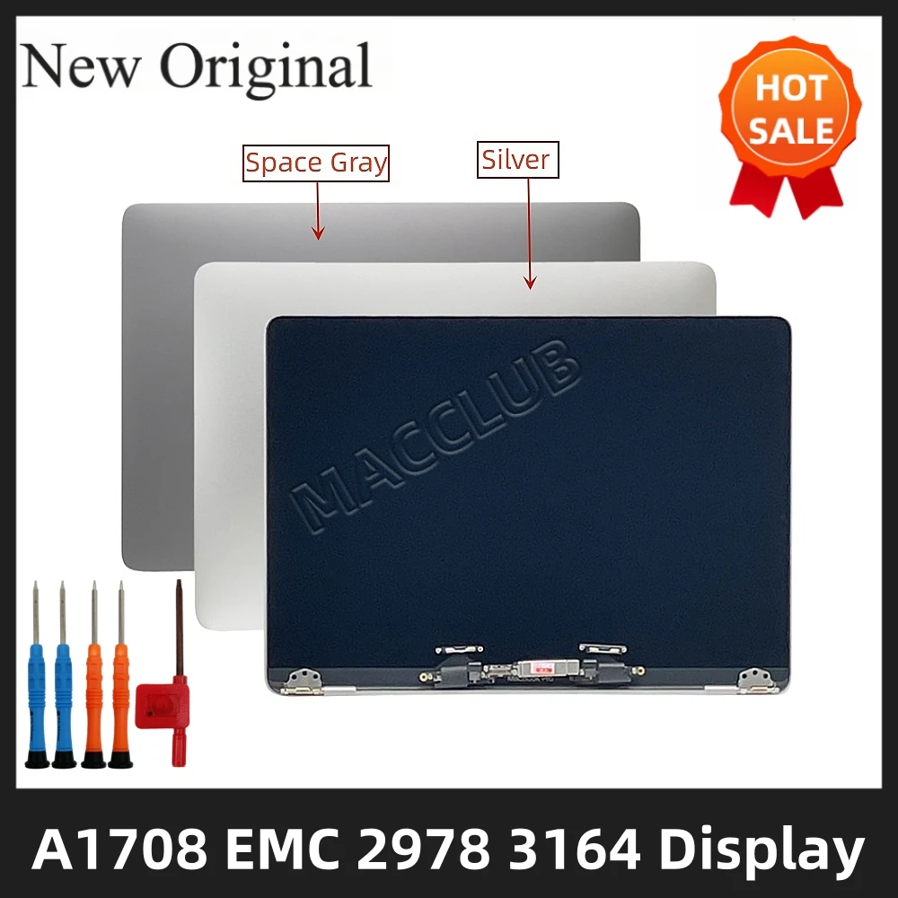 tela lcd original nova para laptop peca de montagem cinza prata para macbook pro retina 13 polegadas a1708 2023 meio de 2023 emc 2978 display 3164 01