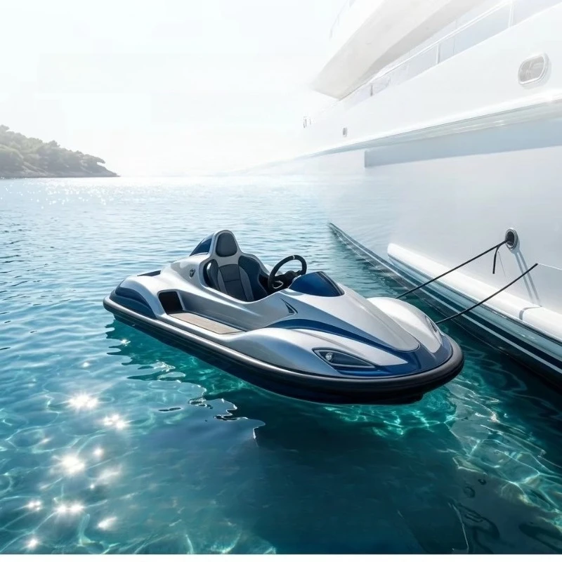 Customizable Eco Friendly Luxury 15KW Single Seat Steering Wheel Electric Jet Boat Sea Go Kart Water Scooter Silver Blue