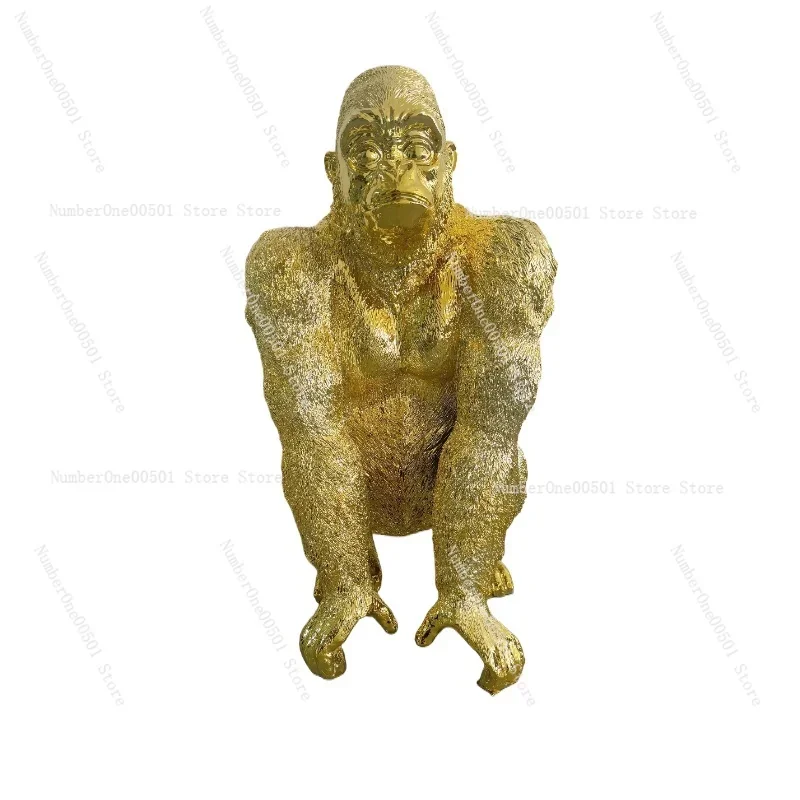 

Vintage Gorilla Statue Floor Decor Rustic Industrial Bar Café Art Retro Home Sculpture