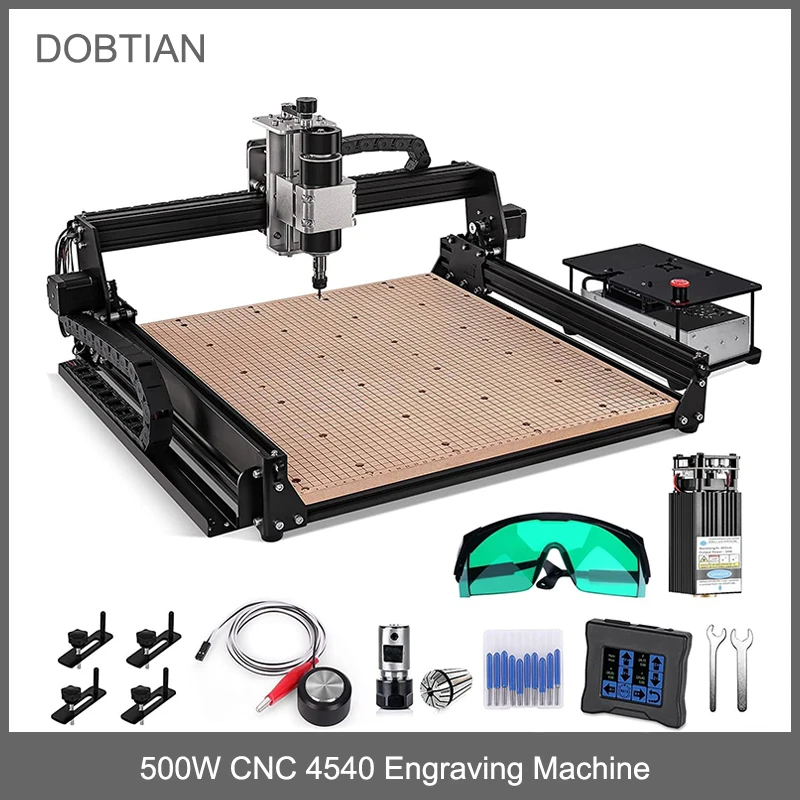 

500W Spindle CNC Router Machine, 4540 3 Axis Engraving Machine 430 x 390mm Working Area GRBL DIY Milling Wood Metal Acrylic MDF