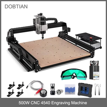 500W Mil CNC Router Makinesi, 4540 3 Eksen Gravür Makinesi 430x390mm Çalışma Alanı GRBL DIY Freze Ahşap Metal Akrilik MDF