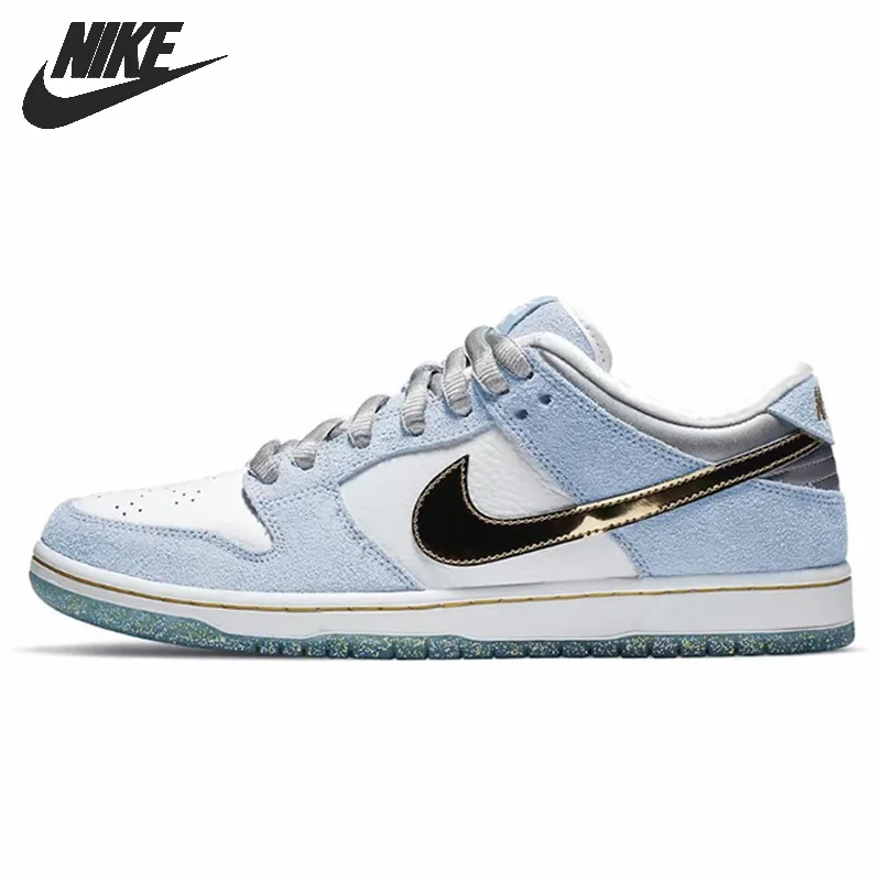 Nike Dunk Sb Pro Skateboarding Shoes for Men and Women Unisex Holiday Specail Light Blue