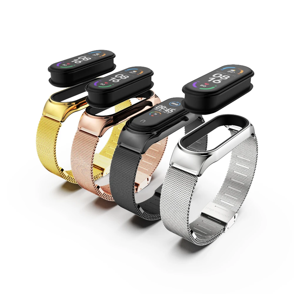 Mi Bnad 7 Strap Metal Wristbands for Xiaomi Mi Band 6 5 4 3 Smart Watch Accessories for Mi Band 6 Bracelet Correa Miband 5 Belt