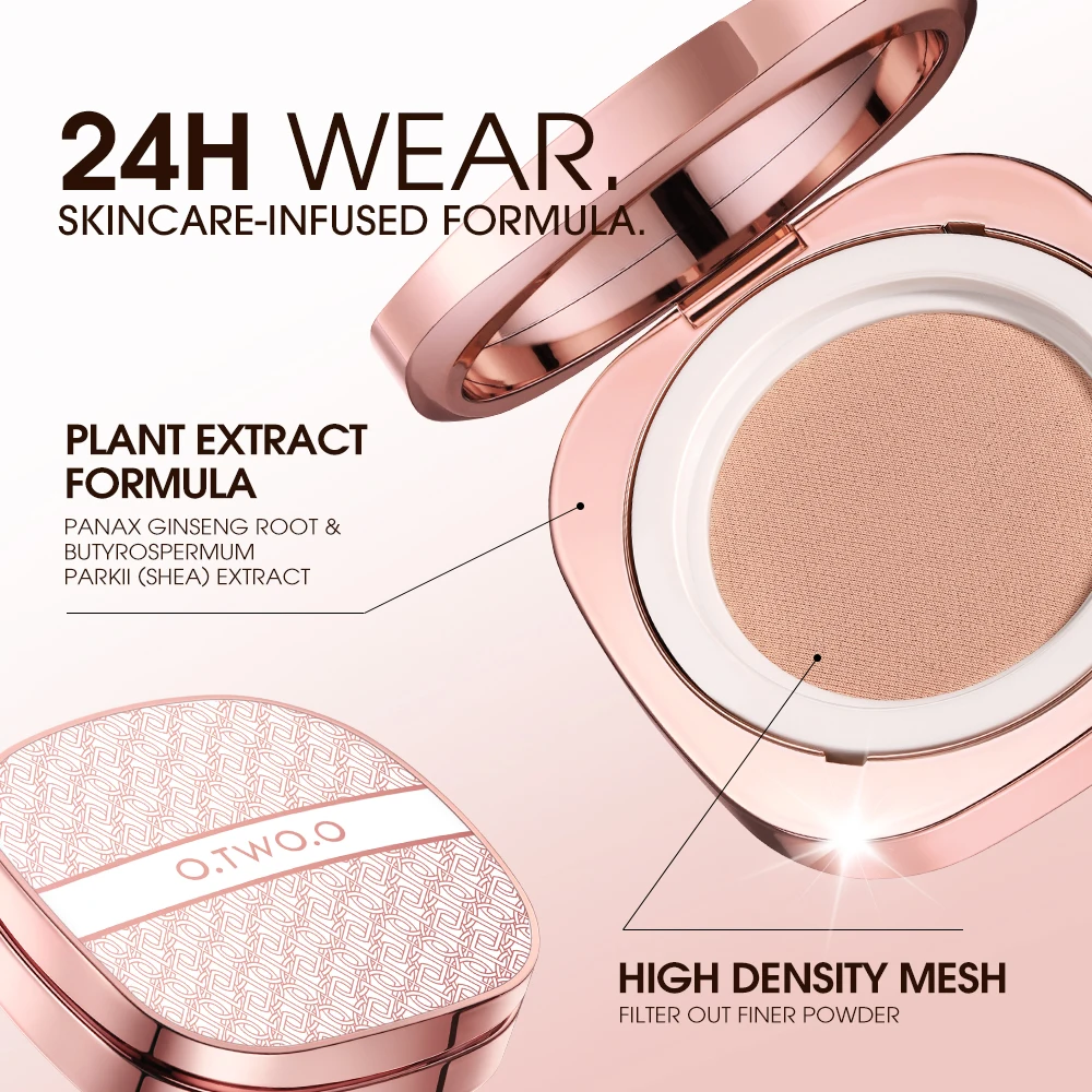 O.TWO.O Air Cushion BB Cream Matte Finish Waterproof Non-stick Long-lasting Oil-control Cushion Compact With Puff Face Makeup