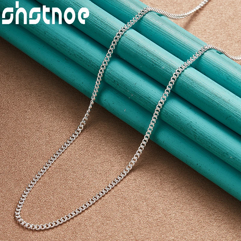 

SHSTONE 40cm-75cm 925 Sterling Silver Side Chain Necklace For Women Man Fashion Wedding Charm Jewelry Exquisite Party Gift