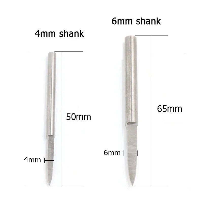 1-10 pz 2.35/3/4/6/8/10/12/14mm HSS spada a forma di incisione coltello da intaglio fresa 2.35/3/4/6mmShank per legno/osso artigianato