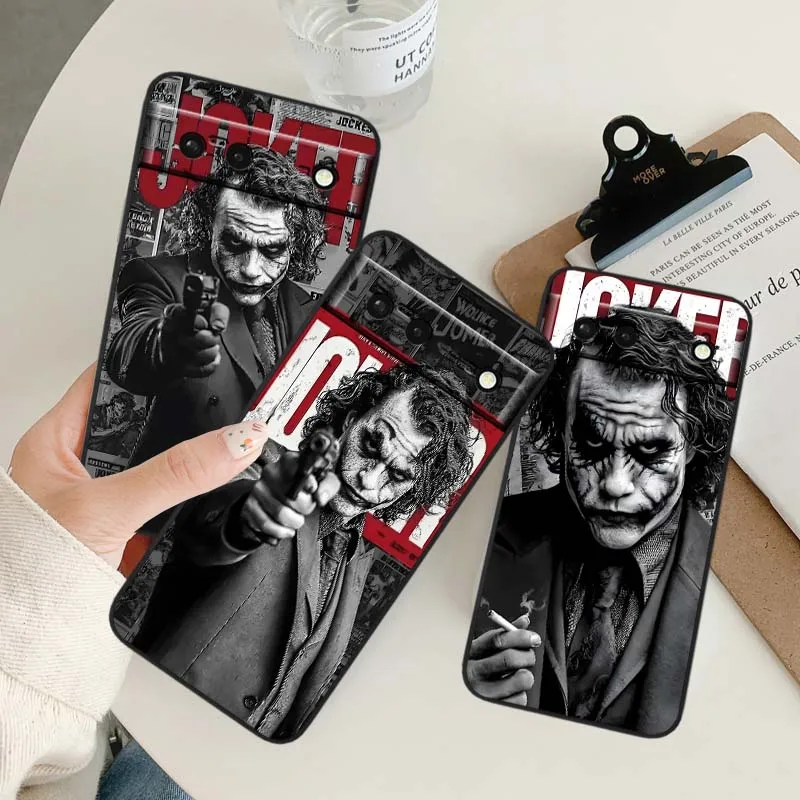 

J-Joker H-Harley Q-Quinn Art For Google Pixel 9a 9 8A 8 7 7A 6 6A Pro XL 2024 5G Black Soft TPU Silicone Cover Phone Case