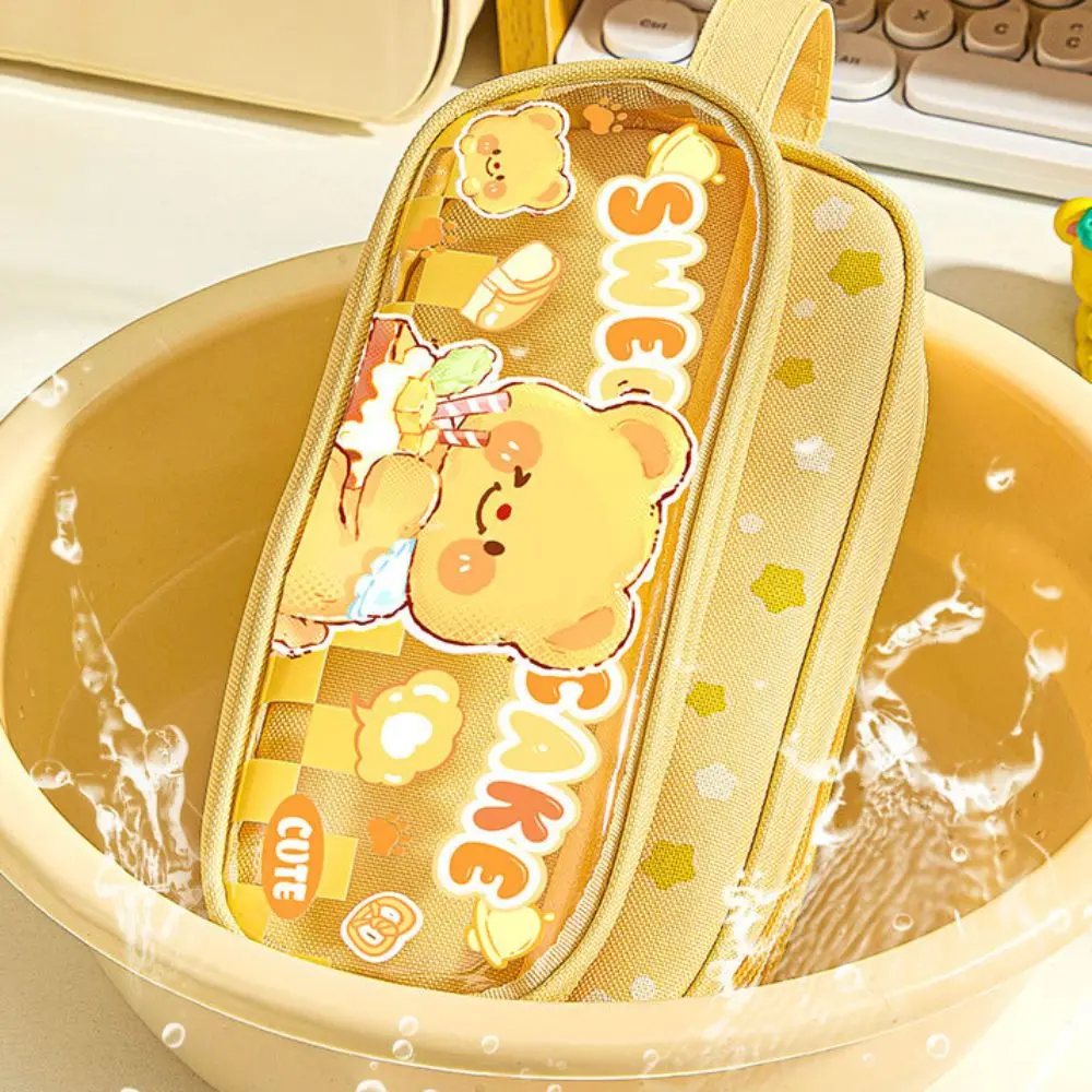 Ins Large Capacity Candy Colored Pencil Bag Cartoon Panda Stationery Storage Bag Fashion Soft Touch Pencil Case Students