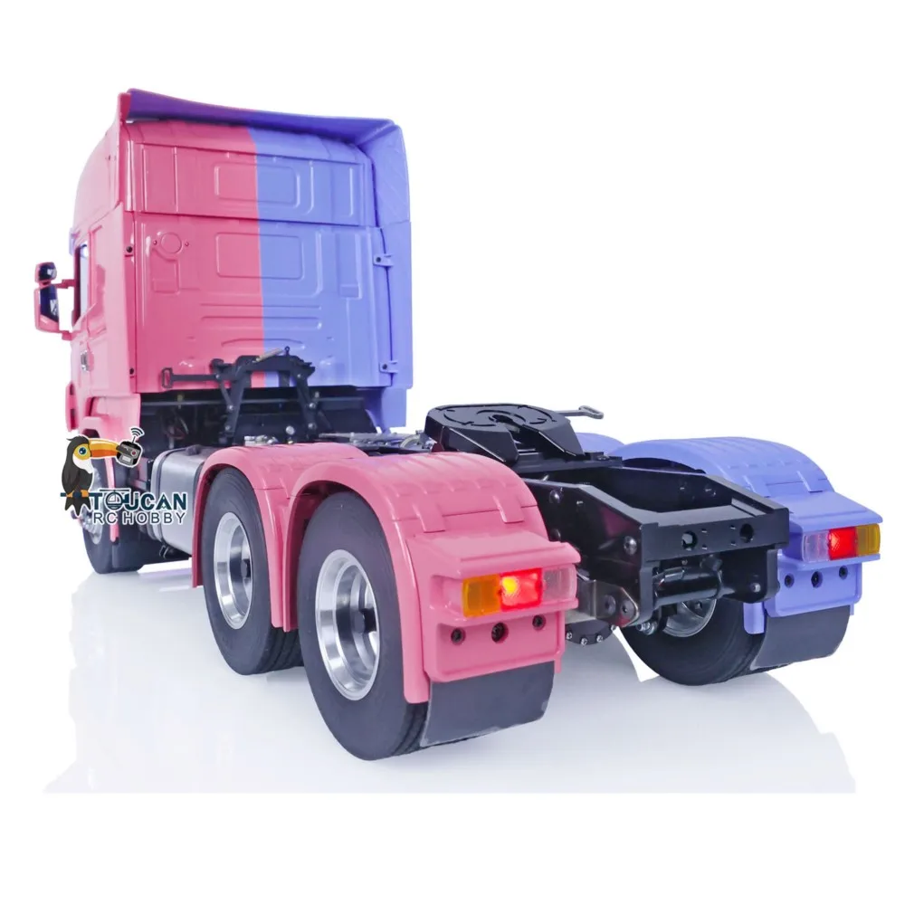 1/14 LESU RC شاحنة جرار 6X6 هيكل معدني RTR رسمت سيارات التحكم عن بعد نموذج ضوء أنظمة الصوت ESC سيرفو THZH1591