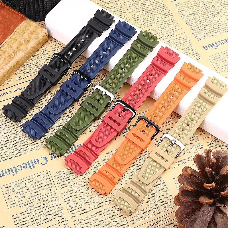 Watch Strap 18mm for CASIO AE1200 / 1300 / 1000 W-219 Replacement Silicone Rubber Watch Band Men\'s Wristband Bracelet Accessorie