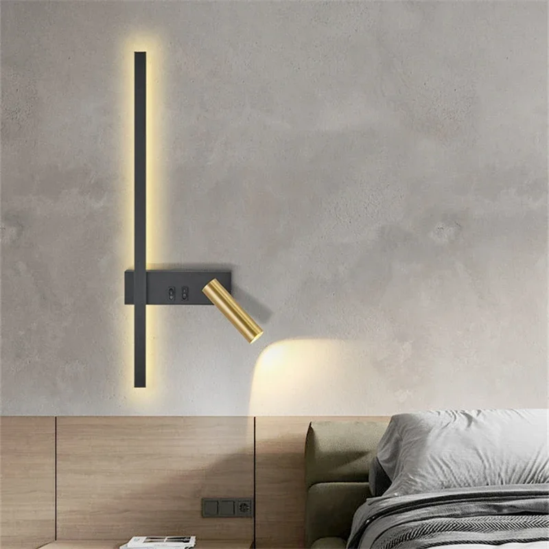 Imagem -06 - Nórdico Moderno Criativo Led Lâmpada de Parede Sala de Estar Simples Sofá de Fundo Decorativo Leitura Quarto Cabeceira