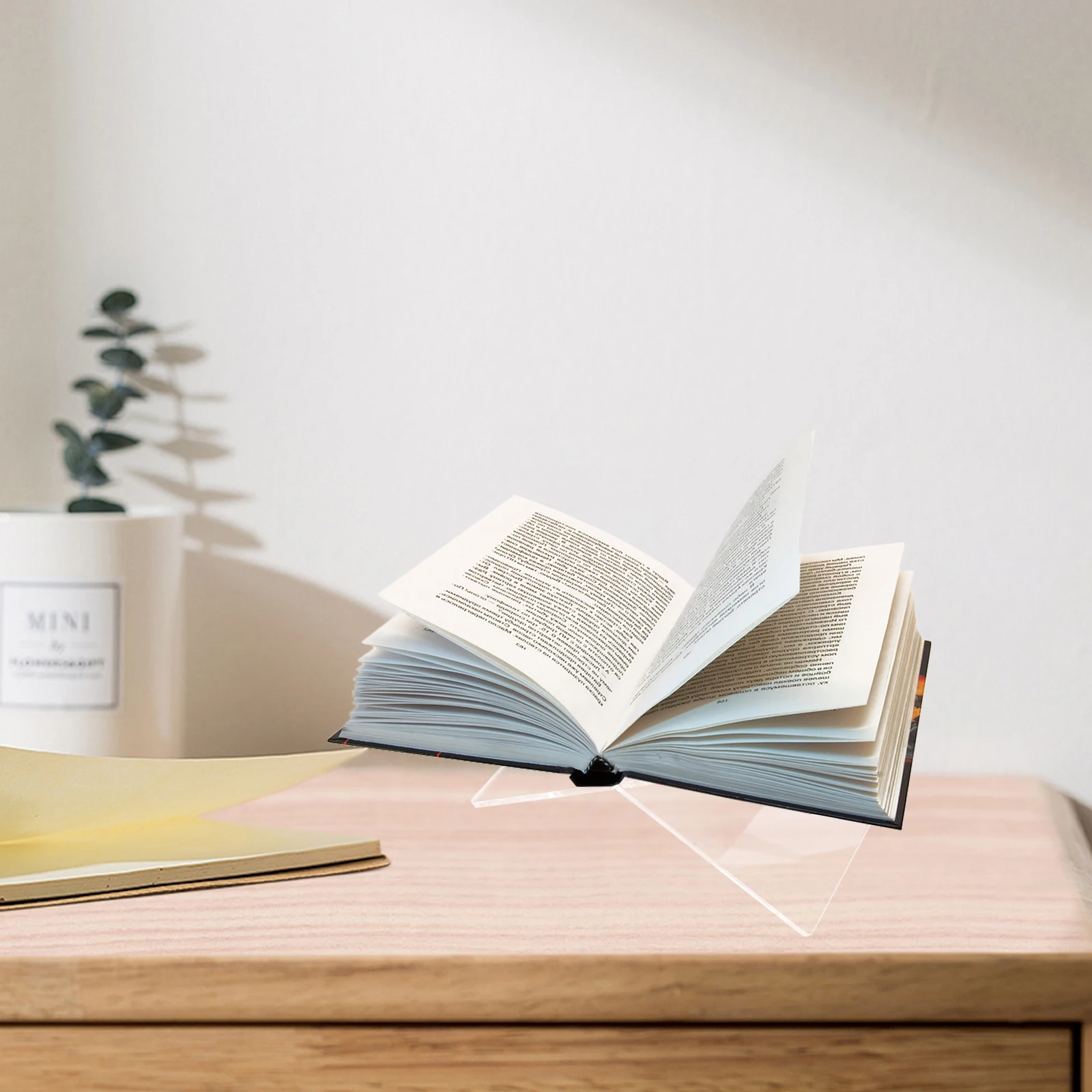 ที่วางหนังสืออะคริลิคแบบตั้งโต๊ะ รูปทรงตัว X สำหรับอ่านหนังสือ ชั้นวางหนังสืออเนกประสงค์ ที่วางนิตยสาร ชั้นวางอ่านหนังสือสำหรับใช้ในบ้าน