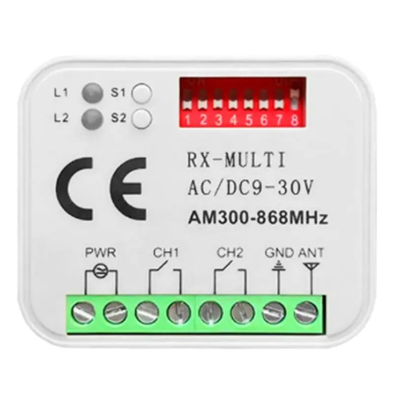Reliable-Garage Door Remote Control Receiver Universal 2CH Relay Rolling And Fixed Code& Learning Code Controller,Garage Door Re
