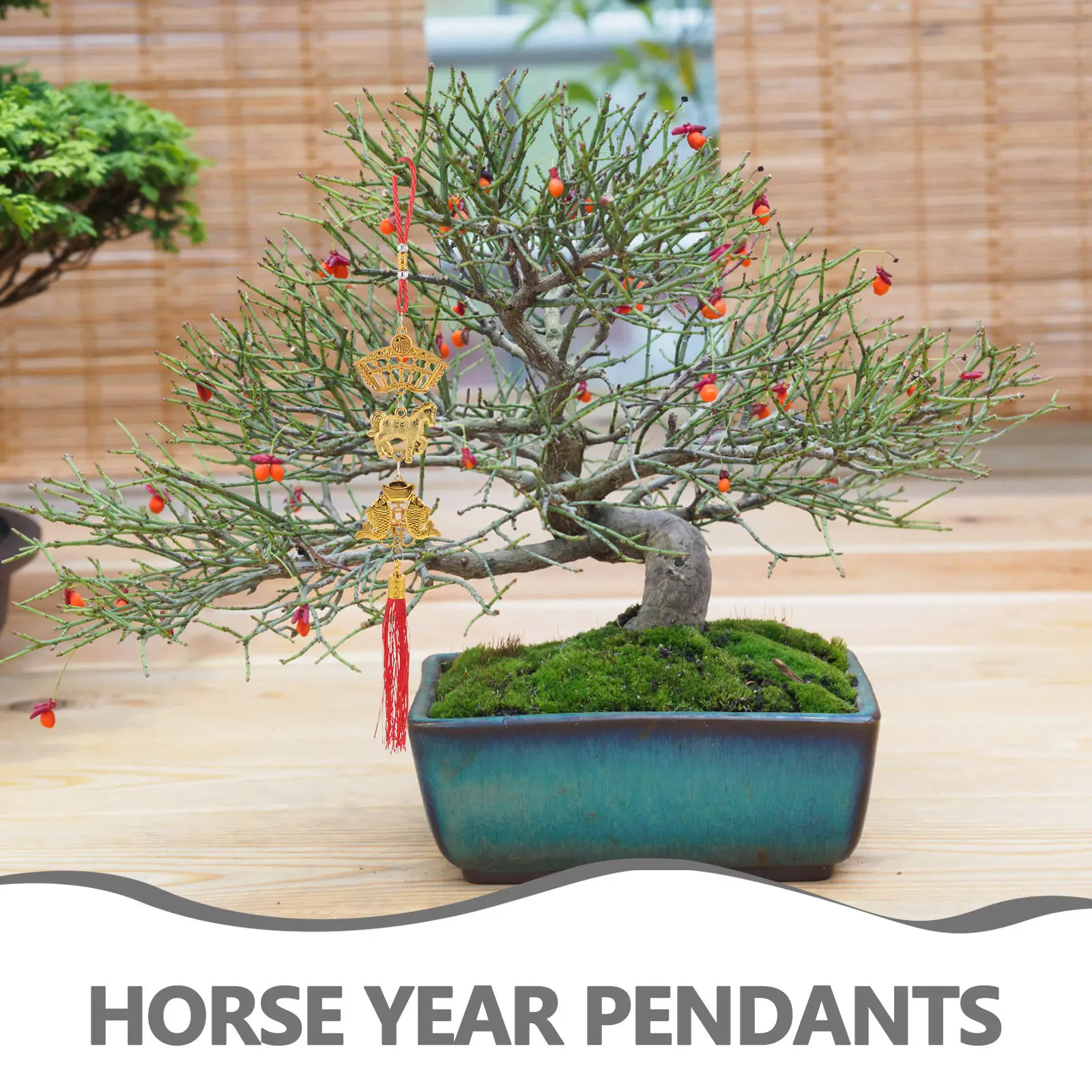 8Pcs Chinese New Year Horse Hanging Ornaments Lucky Pendants Spring Festival Home Office Car Tree Decoration Chinese Decorations view 4