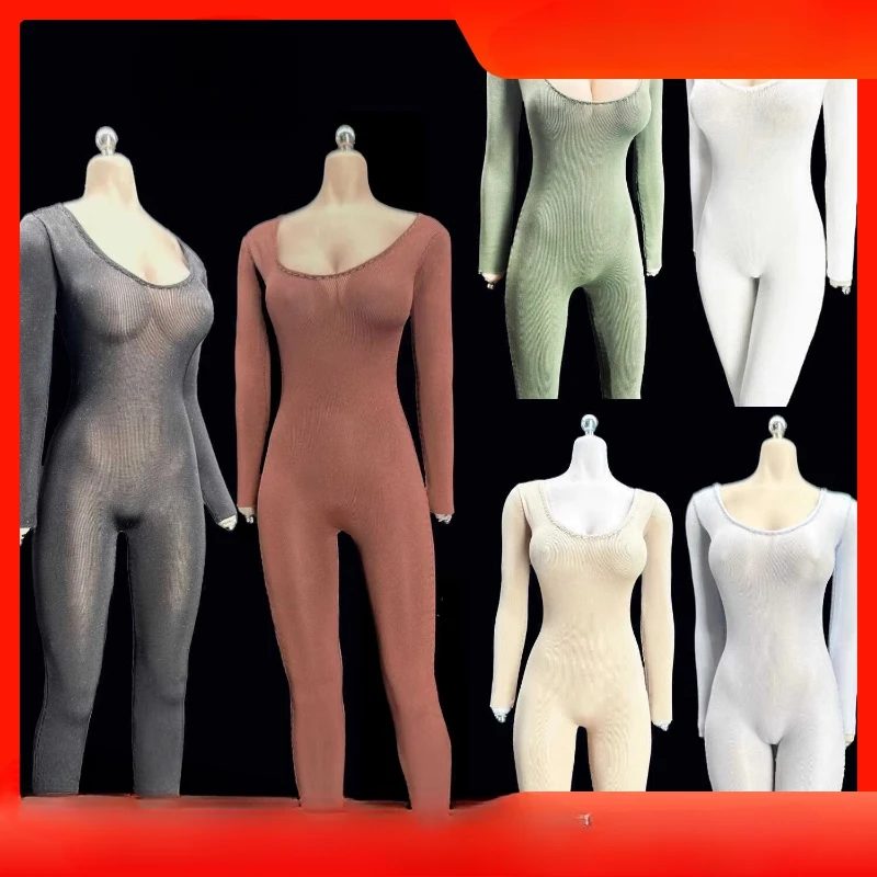 

1/6 Scale Female Soldier Body Five Style Elastic Jumpsuit Base Socks Clothes Model for 12'' Action Figures Body Doll