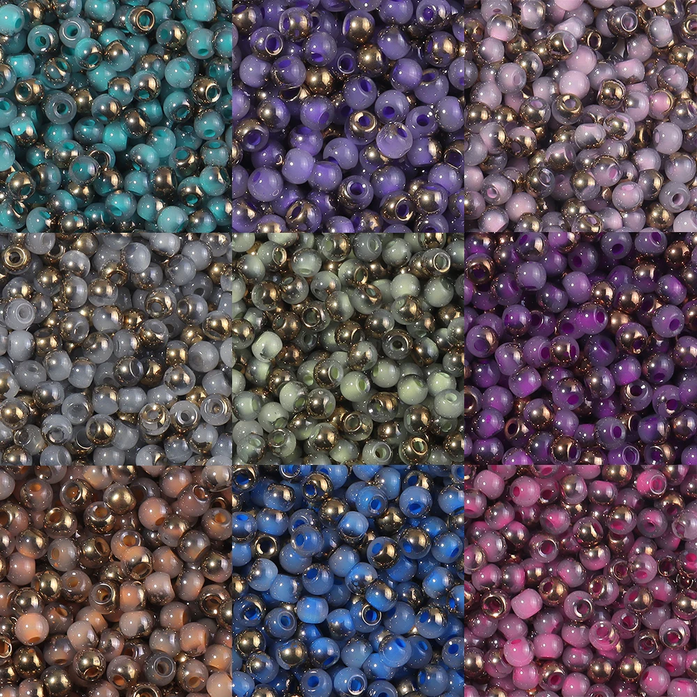 400 Stück 4 mm halbvergoldete Glasperlen, imitierte Jade-Saatperlen, lose Perlen für die Schmuckherstellung, DIY-Halskette, Armband, Zubehör – Detail 4