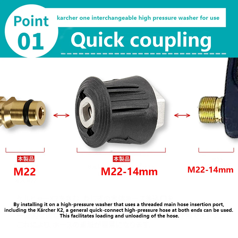 Pressure Washer Adapter Converter Fitting Quick Coupling Connect Hose and Gun For Karcher K Series Pressure Washer