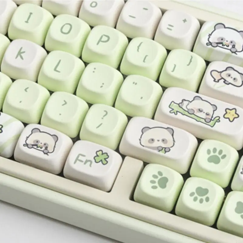 D5BB MOA 높이 키 캡 137 조각 열 승화 PBT 밀키 그린 팬더 키 캡 기계식 키보드 용 사용자 정의 설정