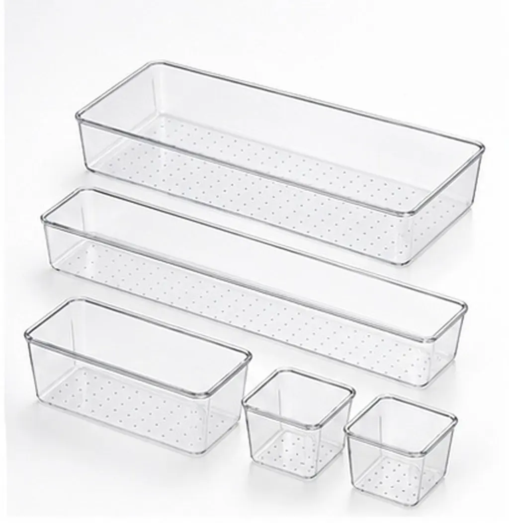 5Pcs Drawer Organizer Boxes Multi-Purpose Storage Organizers Dividers Sundries Storage Tray for Office Kitchen Bathroom
