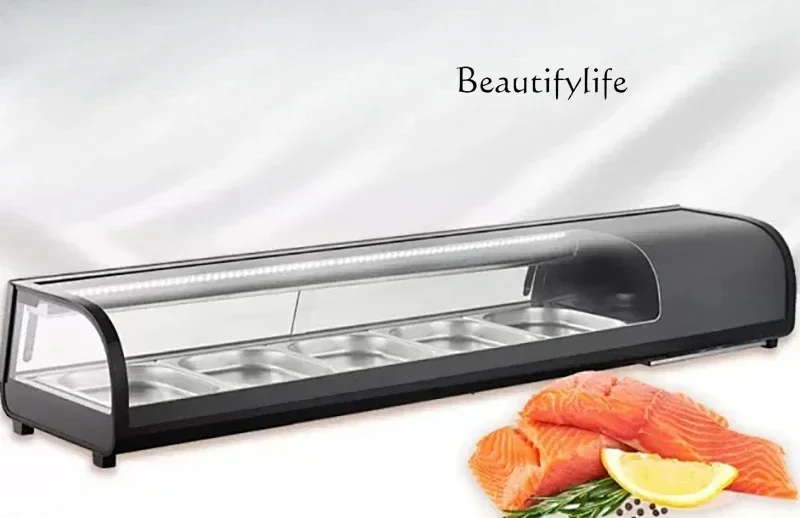 Commercial Sashimi Seafood Refrigerated Display Cabinet Cooked Cold Vegetable Fresh-keeping Cabinet