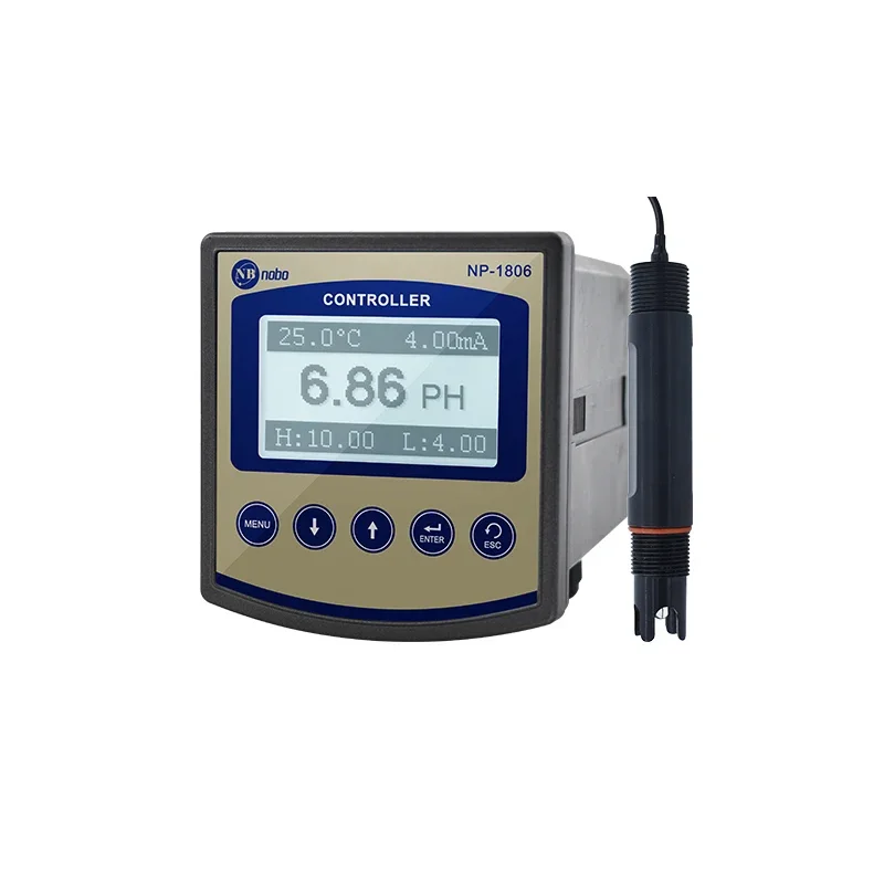 NOBOTECH Online pH Orp Meter pH Controller NP-1806 Industrial Water pH Sensor with Modbus 485 OEM Customizable