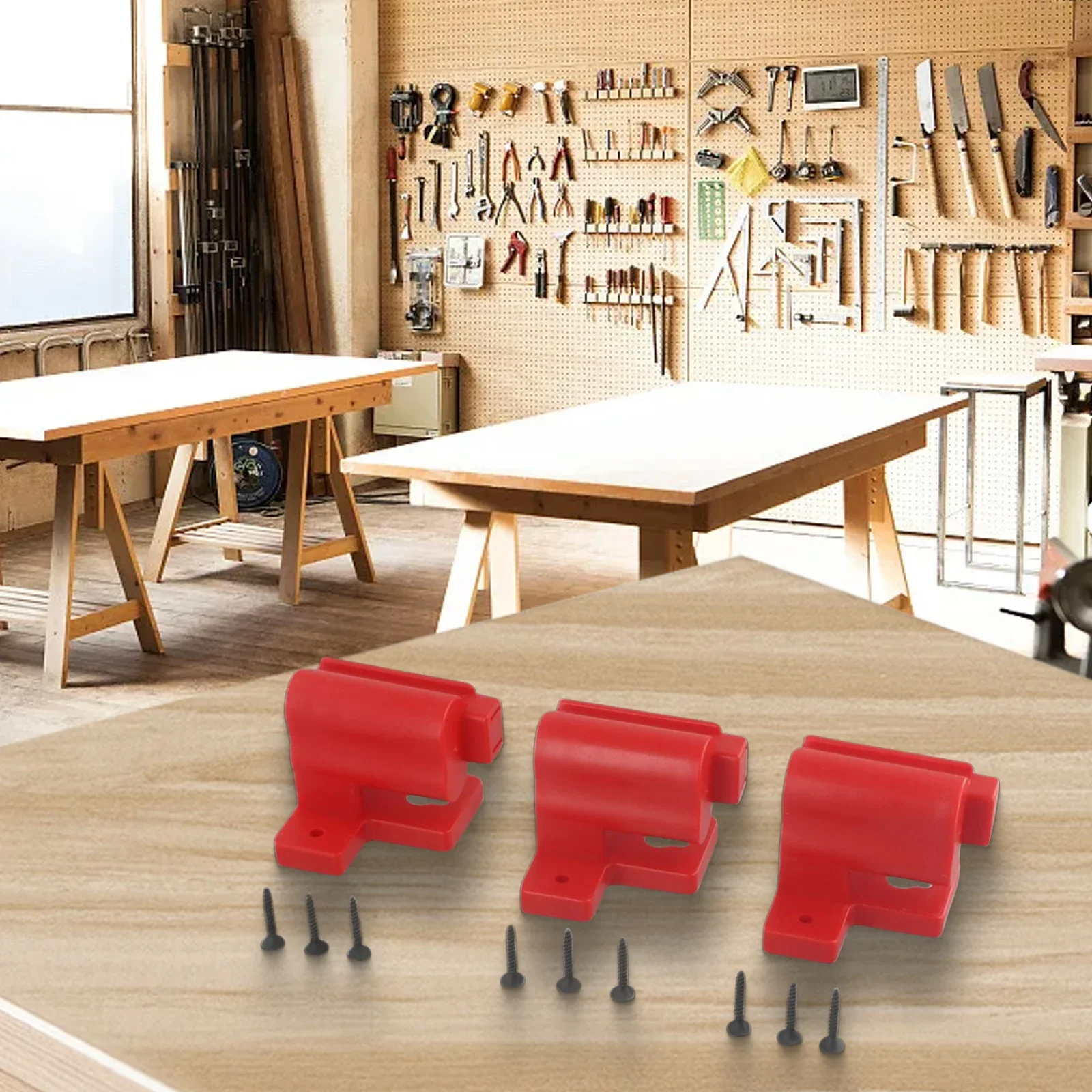 

Держатель инструмента Вешалка для инструментов 3 кронштейна 9 винтов красный с винтами 1 комплект Простая установка Высококачественная заводская мастерская