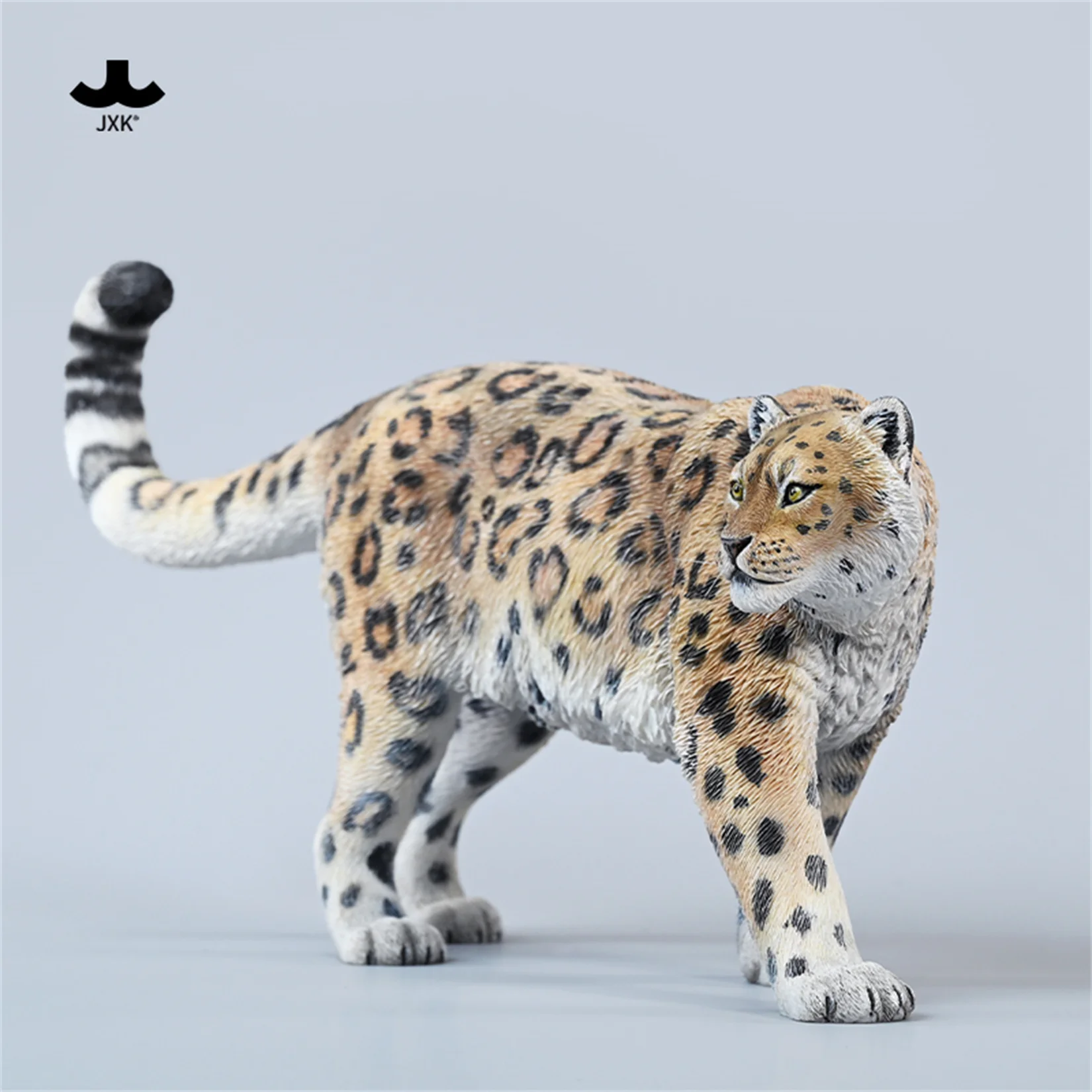 JXK 1/6 Snow Leopard Model Realistic Animal Figure Panthera Uncia Scene Desk Decor Collection Birthday Gift Photography Props