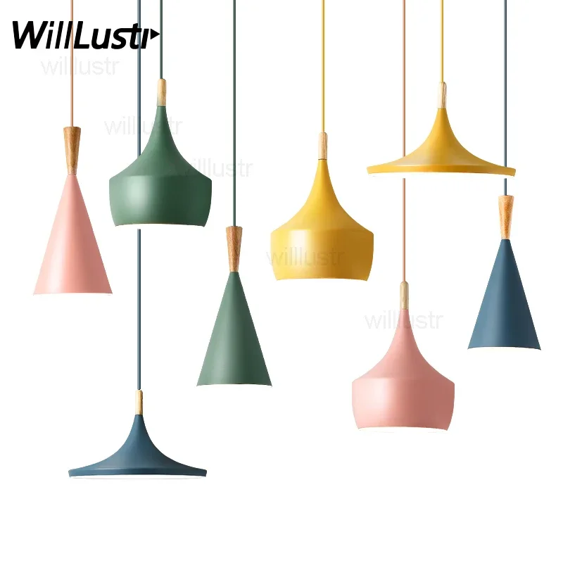 Macaron Color Instrument Pendant Lamp Metal Suspension Light Hotel Restaurant Dinning Room Bar Cafe Hanging Ceiling Chandelier