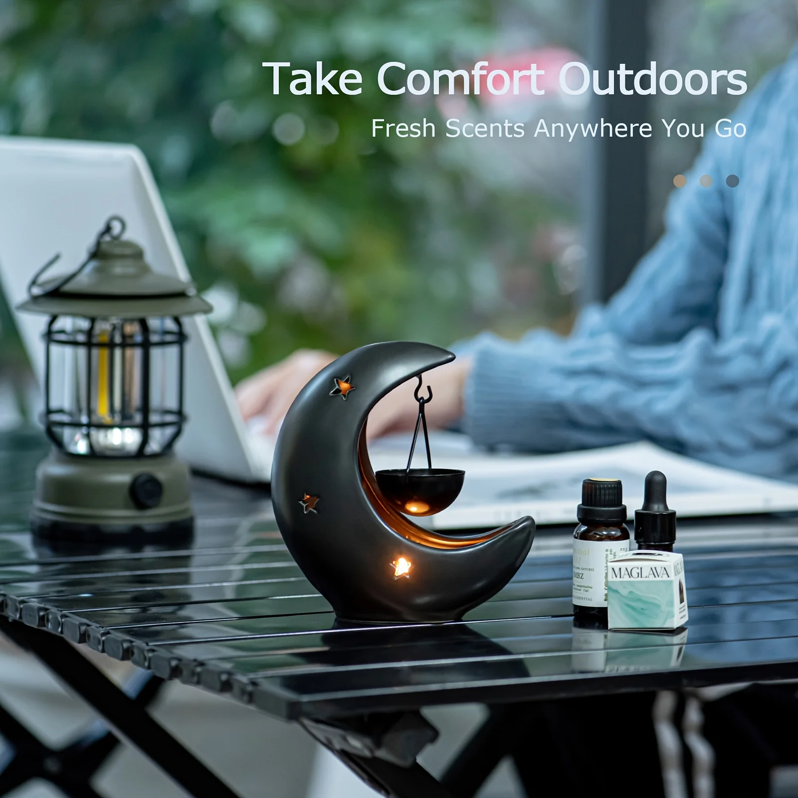 

Top Selling Crescent Moon Ceramic Wax Melter Aromatherapy Burner Arabic Home Decor Craft