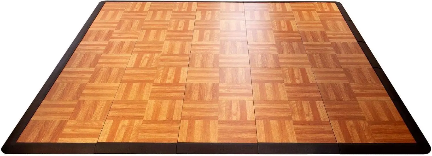 طقم أرضية رقص بلاستيكية خفيفة الوزن متشابكة 5X5OAKFLOOR (5 × 5 بوصات)، بلوط، 45 قطعة