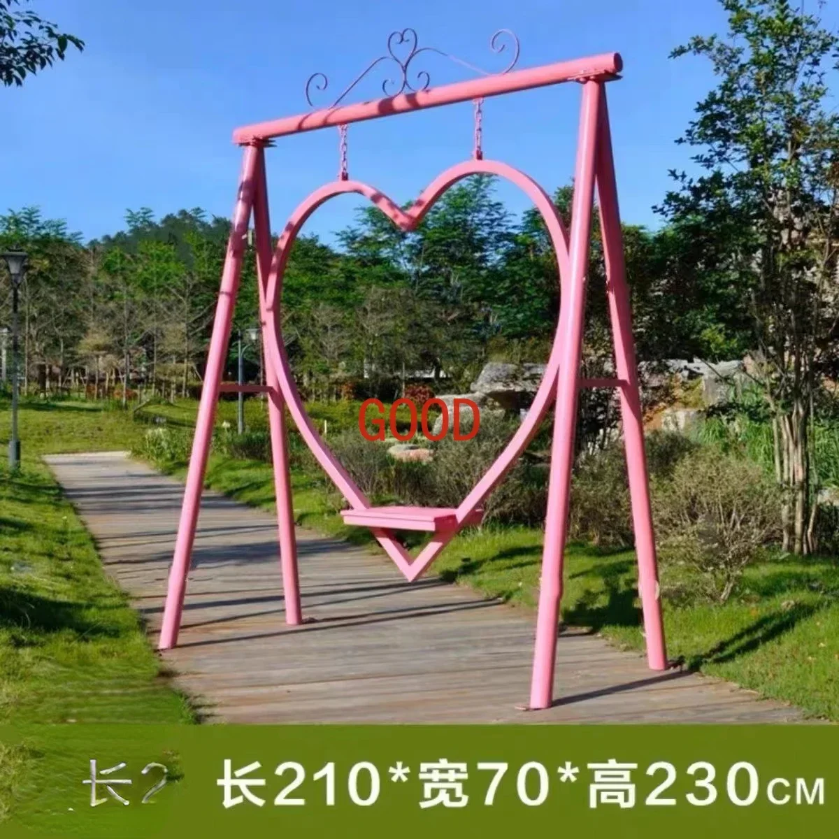 Romantic Heart-Shaped Swing Scenic Spot Park Courtyard Outdoor Decoration Photo Photo Punch-in B & B Cottage Features