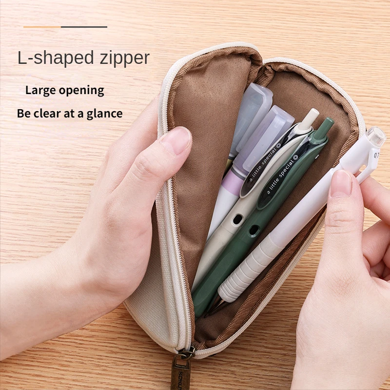 1pcs  Japan Kokuyo Pencil Case Series Double-sided Magnetic Canvas Stationery Case Convenient Carrying Storage Pencil Bag