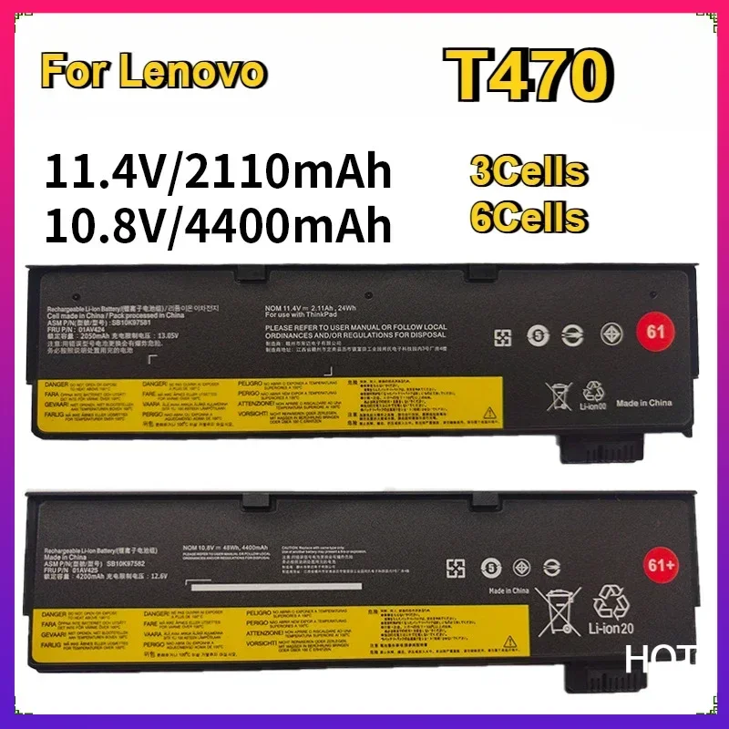 Laptop Battery for Lenovo ThinkPad T470 T480 T570 T580 P51S P52S 01AV427 01AV428 01AV423 01AV424/5 SB10K97580 61+