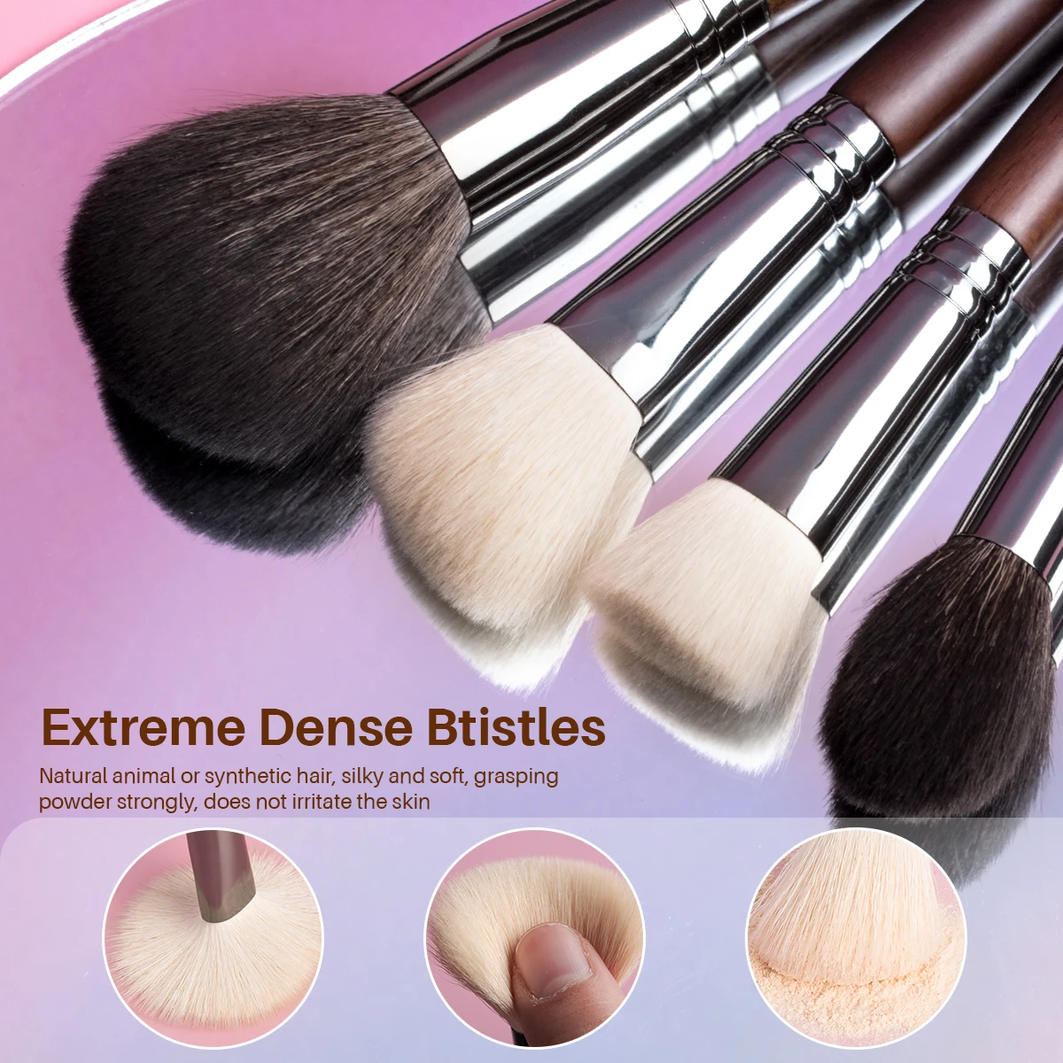 Natural Hair Professional Makeup Brush Set Cosmetic Tools Brushes Kit for Make Up Synthetic Foundation Set Concealer