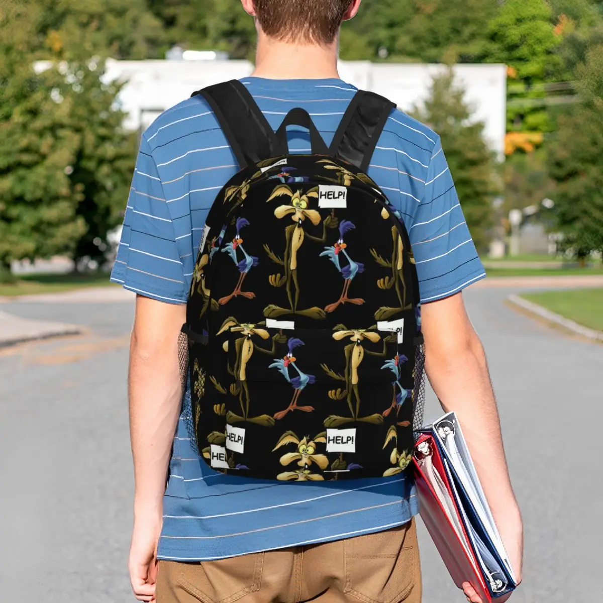 Roadrunner Coyote Rucksack für Studenten, Büchertasche für Jungen und Mädchen, Schultasche, Laptop-Umhängetaschen