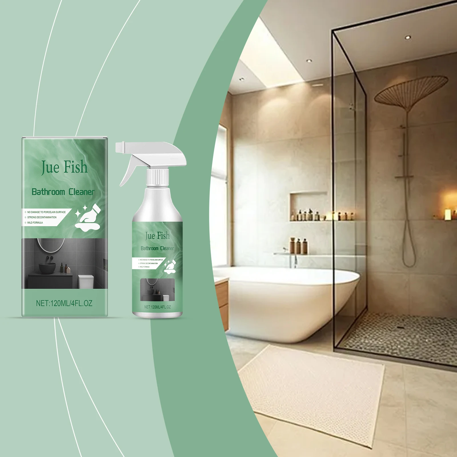 

All-Purpose Bathroom & Kitchen Cleaner Spray - Removes Grease, Limescale & Soap Scum - Safe for Tiles