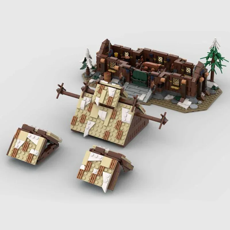 Medieval Street View Model Building Blocks, Moc Building Bricks, Viking House, Tecnologia Blocos Modulares, Brinquedos de Montagem DIY, Presentes de Natal