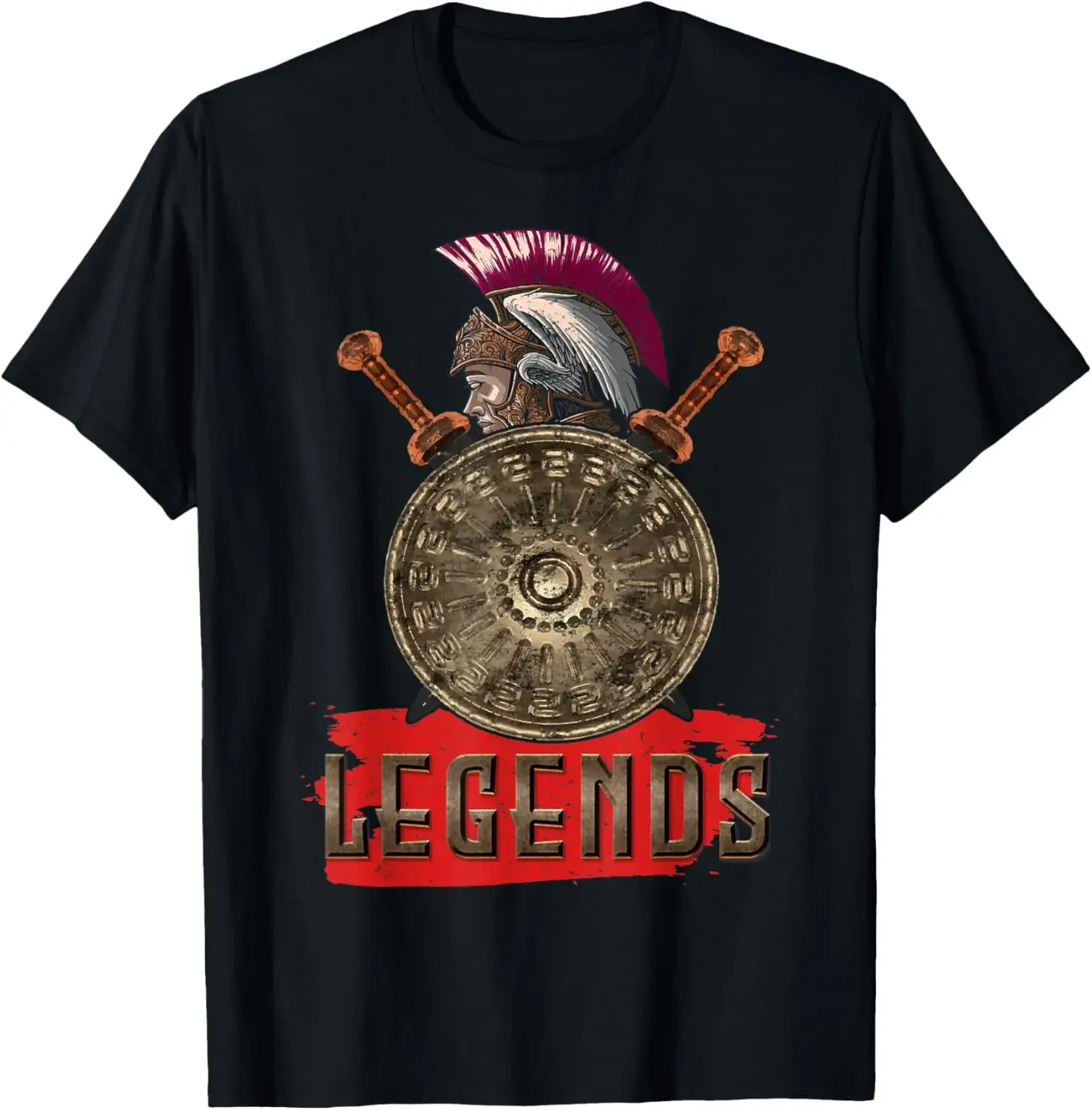 Ancient Greece Spartan Shield and Helmet Sparta Legends T-Shirt 100% Cotton O-Neck Short Sleeve Summer Casual Mens T-shirt