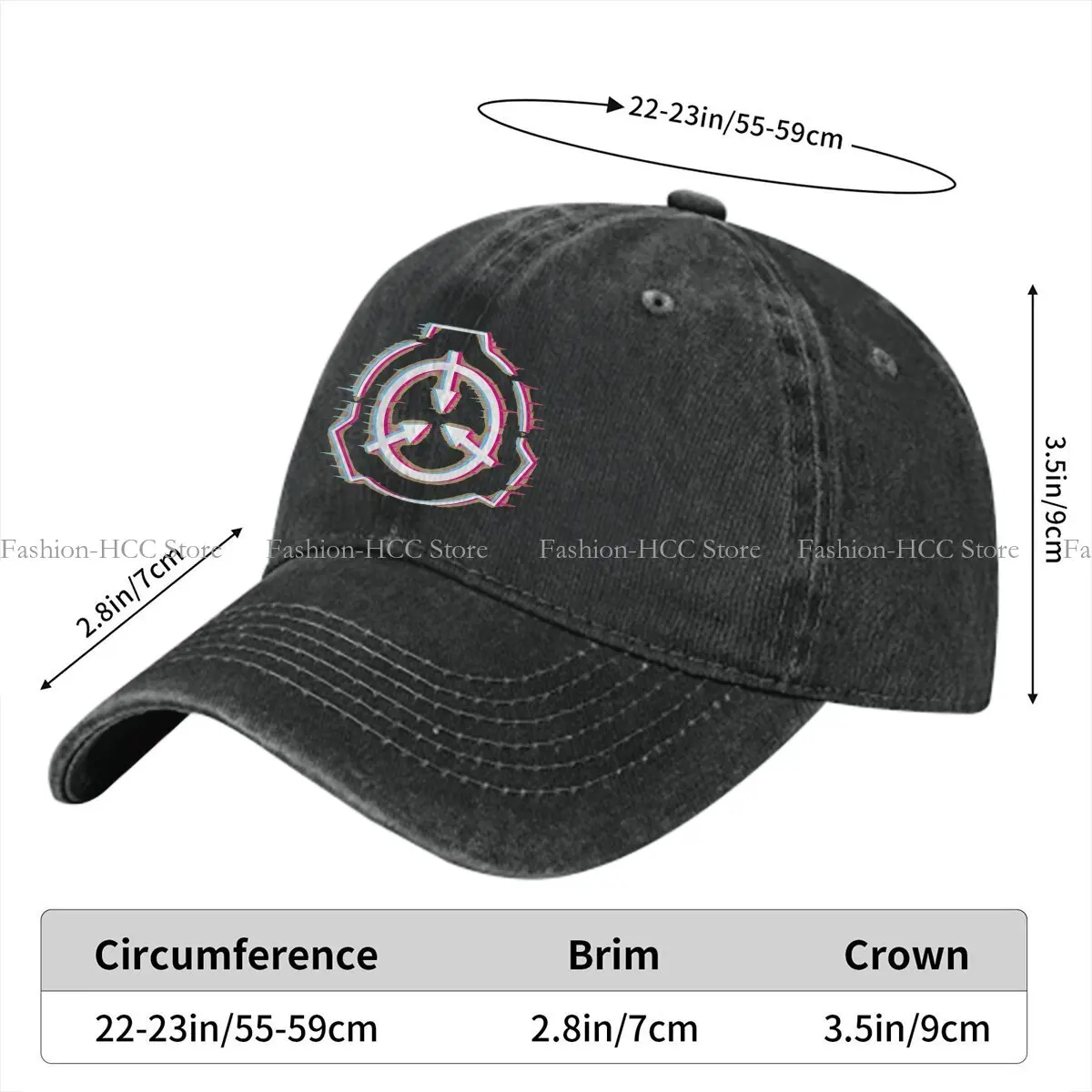 Glitch Baseball Caps Peaked Cap SCP Foundation Containment Sun Shade Hats for Men Women