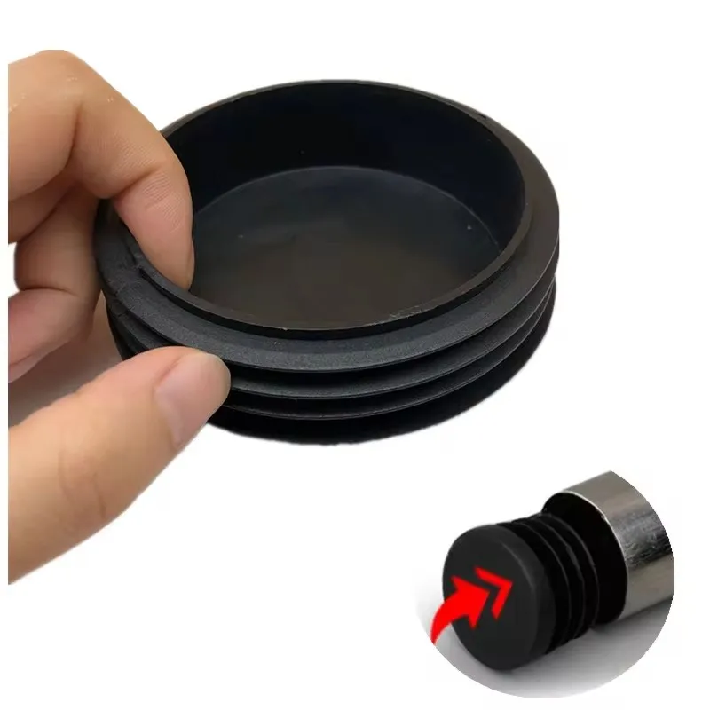8 PCS Black Round Plastic Blanking End Cap Tube Pipe Inserts Plug Bung Insert Stopper For Chair Leg Pipe tapon tubo