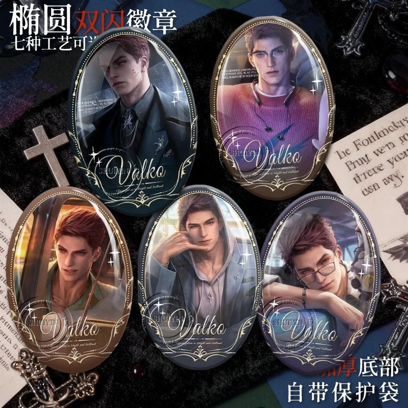 Image of Game Love and Deepspace Valko Blechdoppelflashing-Abzeichen Brosche Pin Anstecknadel Geburtstagsgeschenk Anime-Serie Spiel-Anhänger