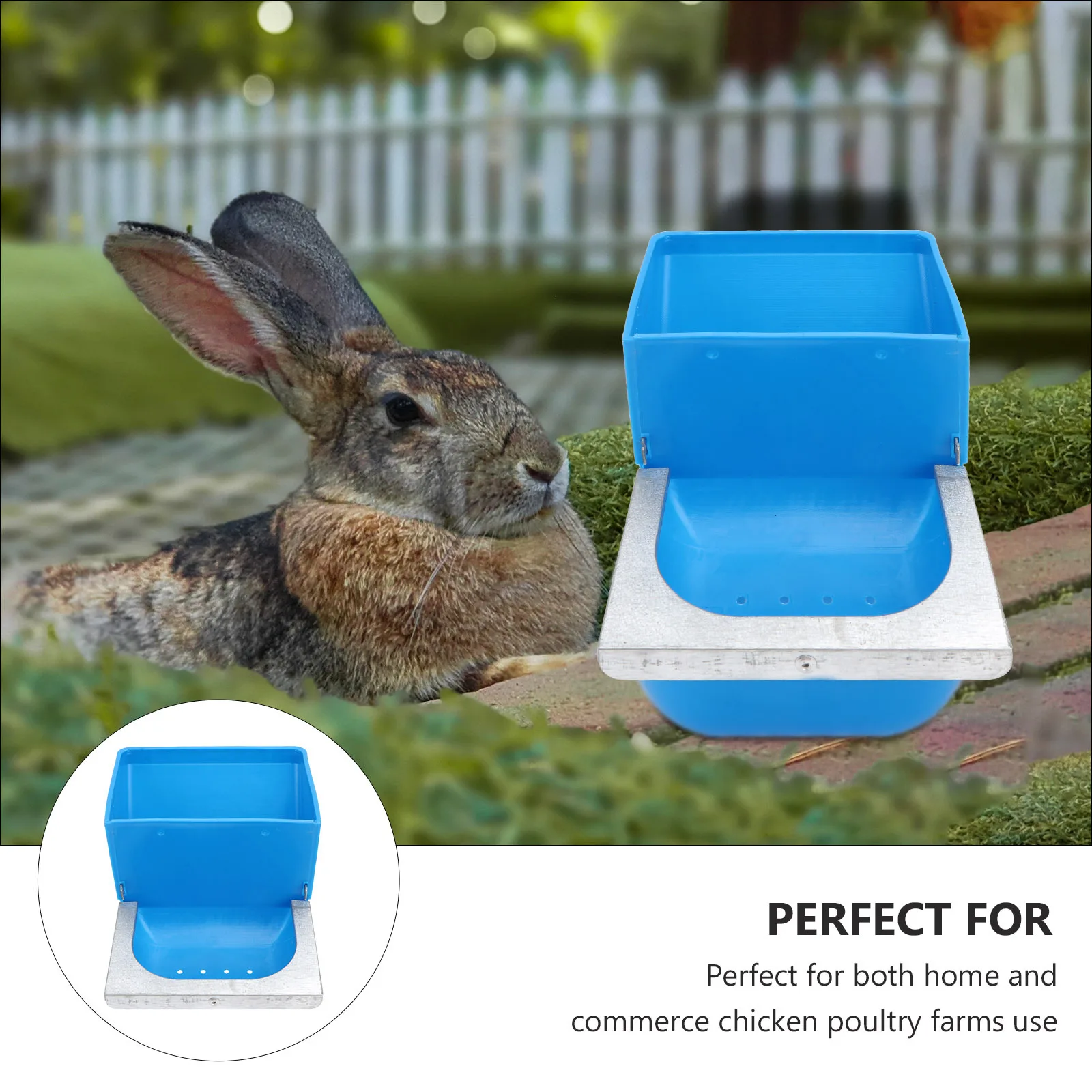 

3pcs Poultry Feeder Plastic Rabbit Fodder Dish Metal Edges Durable Farm Feeding Bowl Chicken Duck Quail Cage Accessory Large