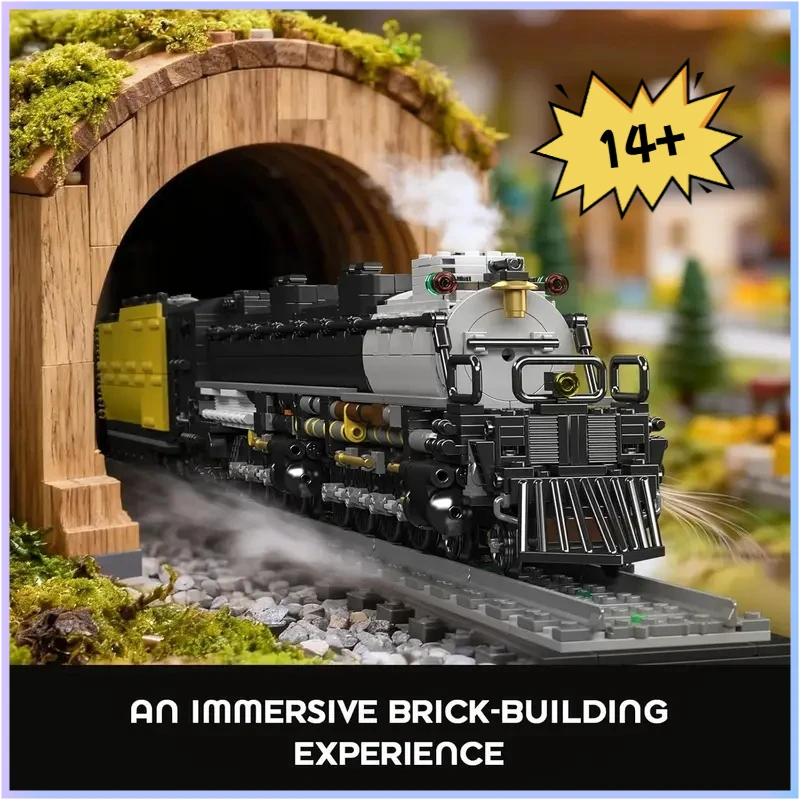 Mould King 12049 Technical Big Boy 4-8-8-4 Steam Locomotive Building Blocks Set American Railway Train Model Collection Gift