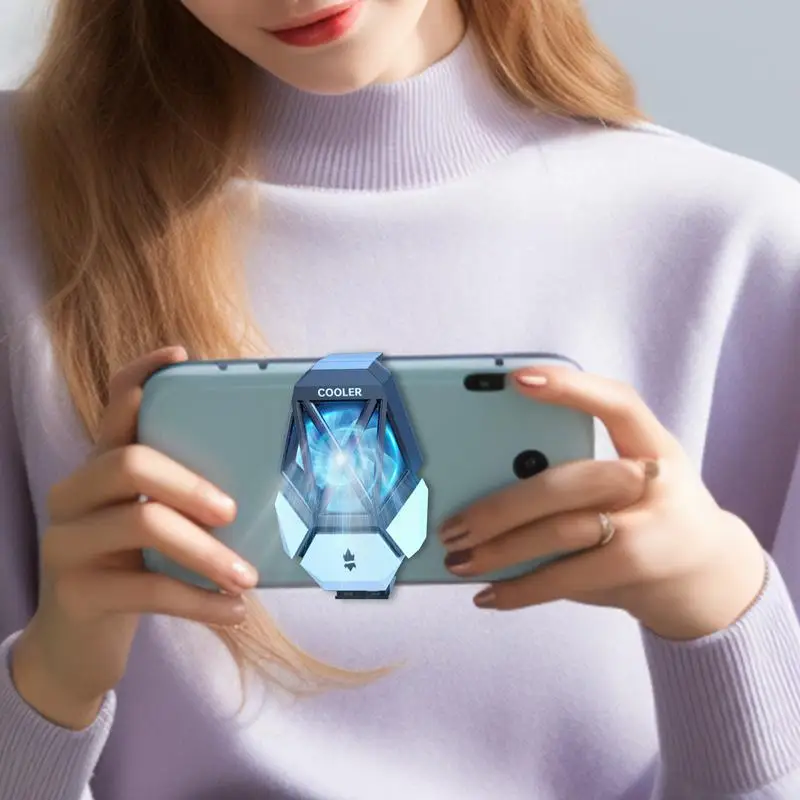 Cell Phone Cooler Portable Phone Radiator Phone Cooler For Live Streaming Low Noise Phone Cooling Fan SmallCell Phone Radiator