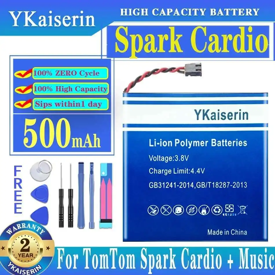 

Watch Battery 500Mah For Tomtom Spark Cardio + Music 3 Gps Acumulator 2-Wire Plug 332824